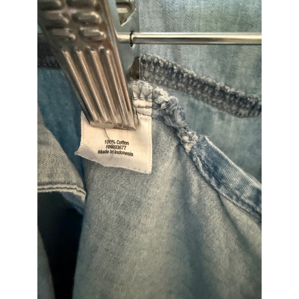 a.n.a Chambray Button‎ Down Shirt Cotton Denim Top Casual Western Size Small - Picture 5 of 6